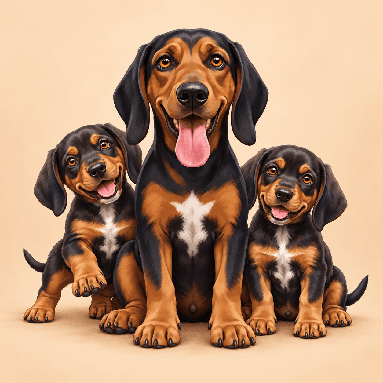 Jedd with two puppies, representing you and two helpers