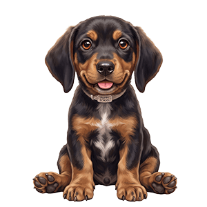 Jedd as a puppy, sitting: just getting started
